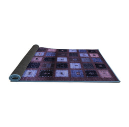 Sideview of Abstract Blue Contemporary Rug, con1582blu
