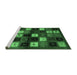 Sideview of Machine Washable Abstract Emerald Green Contemporary Area Rugs, wshcon1582emgrn