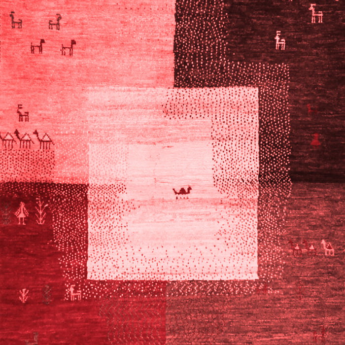 Abstract Red Contemporary Area Rugs