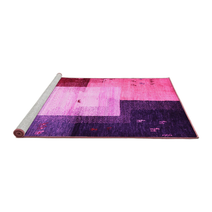 Sideview of Machine Washable Abstract Pink Contemporary Rug, wshcon1583pnk