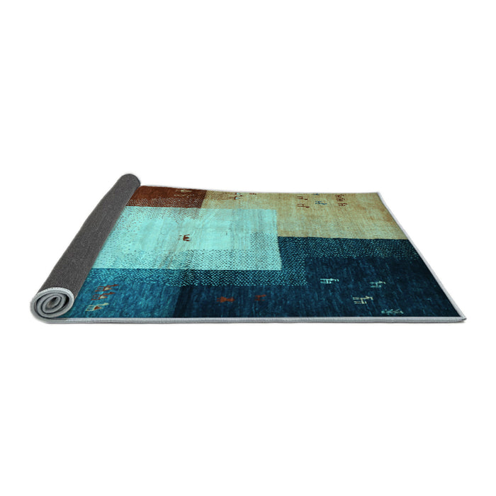 Sideview of Abstract Light Blue Contemporary Rug, con1583lblu