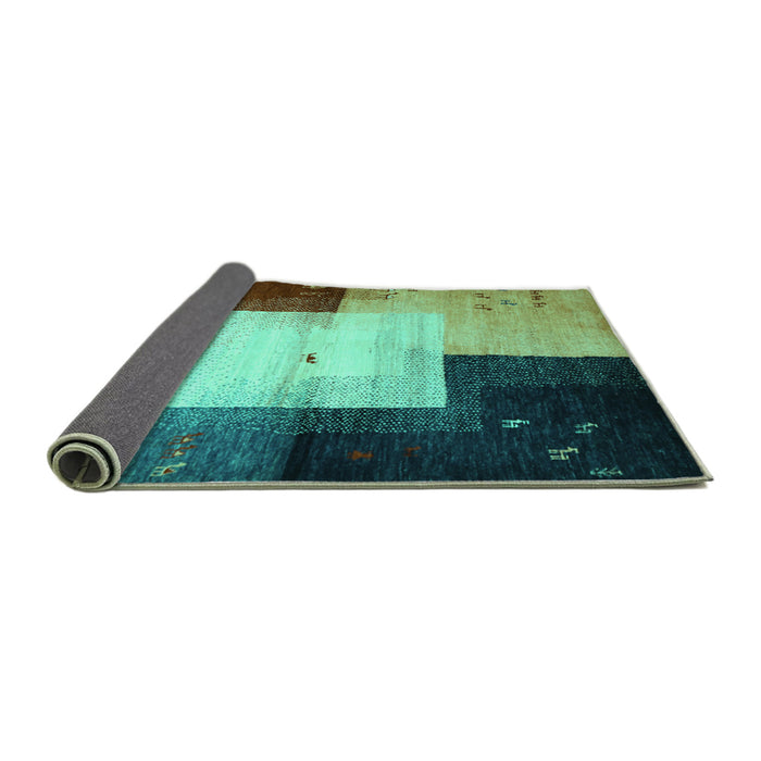 Sideview of Abstract Turquoise Contemporary Rug, con1583turq