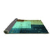 Sideview of Abstract Turquoise Contemporary Rug, con1583turq