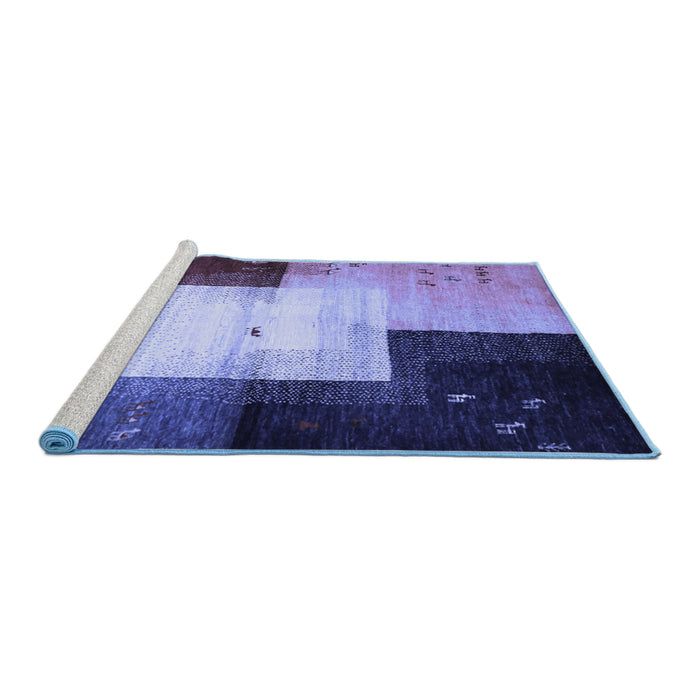 Sideview of Machine Washable Abstract Blue Contemporary Rug, wshcon1583blu