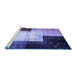 Sideview of Machine Washable Abstract Blue Contemporary Rug, wshcon1583blu