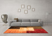 Machine Washable Abstract Orange Contemporary Area Rugs in a Living Room, wshcon1583org