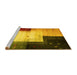 Sideview of Machine Washable Abstract Yellow Contemporary Rug, wshcon1583yw