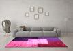 Machine Washable Abstract Pink Contemporary Rug in a Living Room, wshcon1583pnk