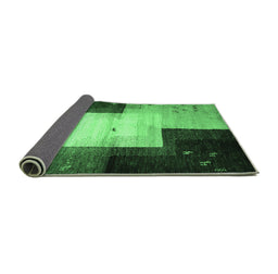 Sideview of Abstract Emerald Green Contemporary Rug, con1583emgrn