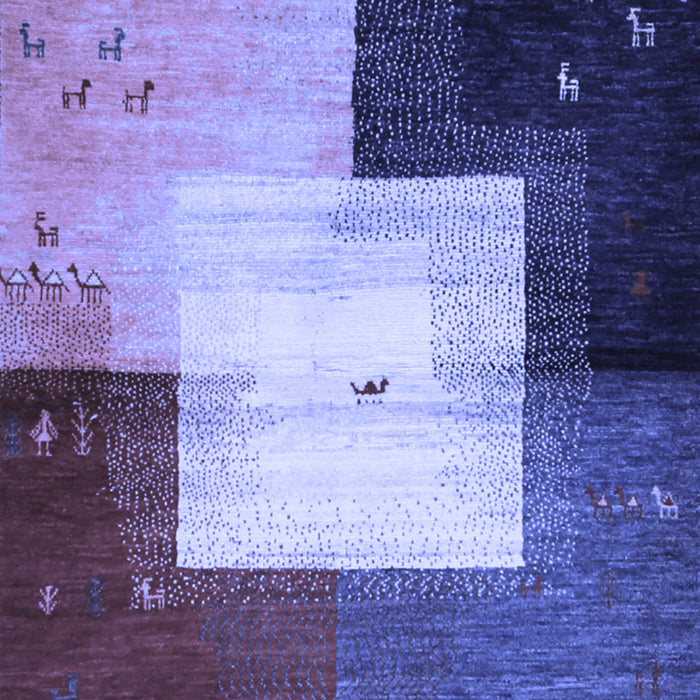 Machine Washable Abstract Blue Contemporary Rug, wshcon1583blu