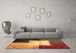 Machine Washable Abstract Brown Contemporary Rug in a Living Room,, wshcon1583brn