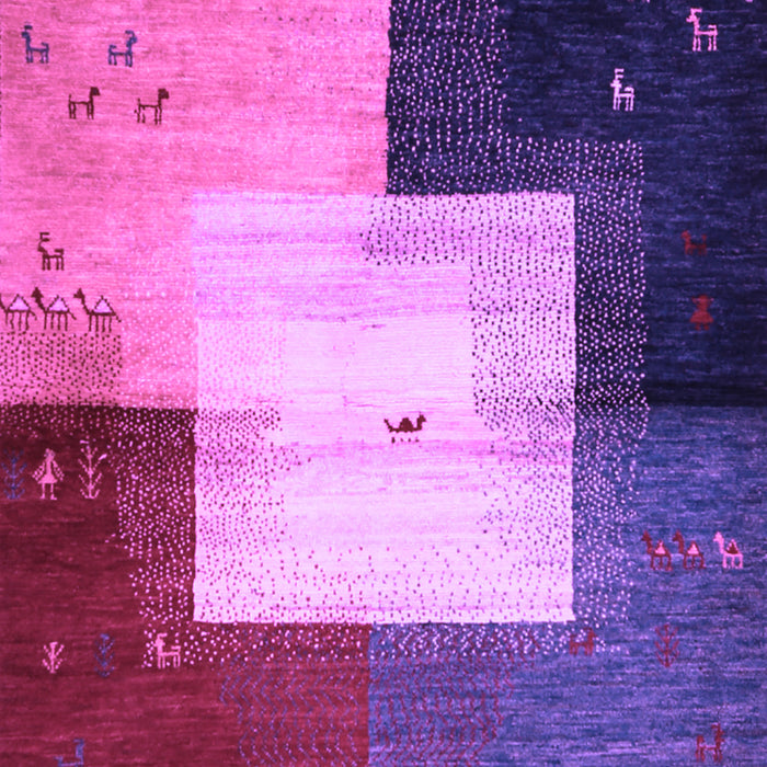 Abstract Purple Contemporary Rug, con1583pur