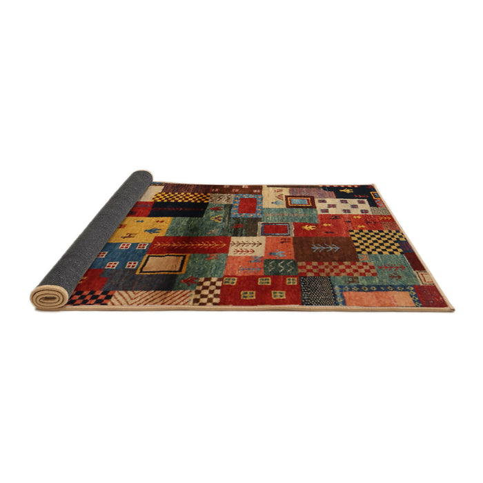 Thickness of Contemporary Saffron Red Modern Rug, con1584