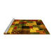 Sideview of Machine Washable Abstract Yellow Contemporary Rug, wshcon1584yw