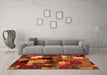 Machine Washable Abstract Orange Contemporary Area Rugs in a Living Room, wshcon1584org