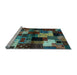 Sideview of Machine Washable Abstract Light Blue Contemporary Rug, wshcon1584lblu