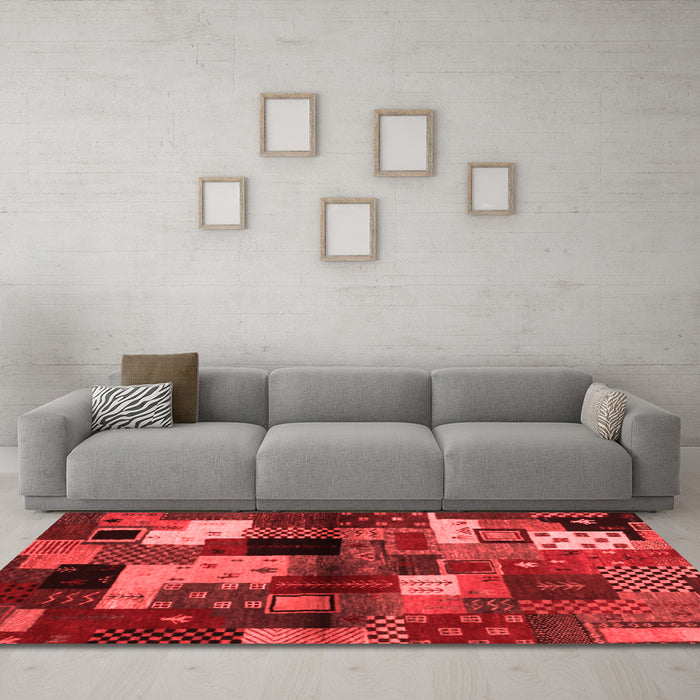 Contemporary Red Washable Rugs