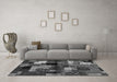 Machine Washable Abstract Gray Contemporary Rug in a Living Room,, wshcon1584gry