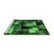 Sideview of Machine Washable Abstract Emerald Green Contemporary Area Rugs, wshcon1584emgrn