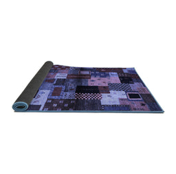 Sideview of Abstract Blue Contemporary Rug, con1584blu