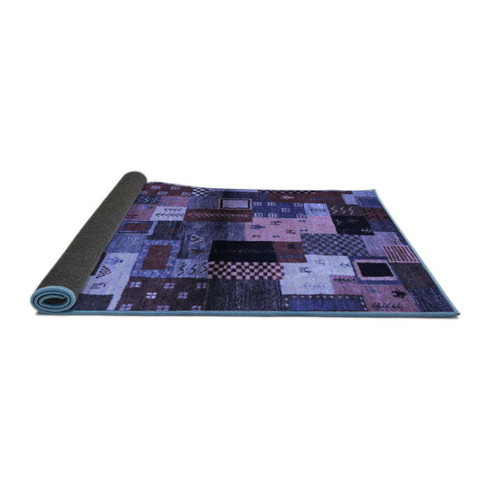Sideview of Abstract Blue Contemporary Rug, con1584blu