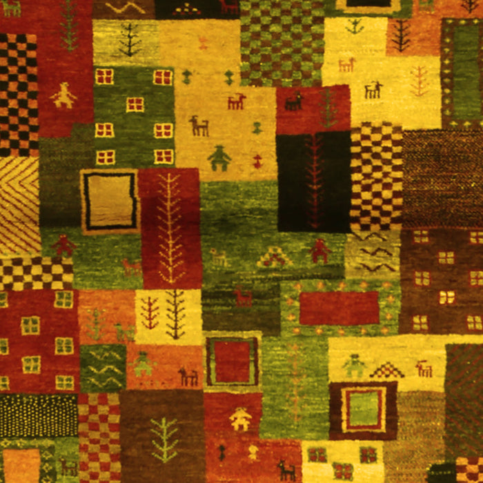 Machine Washable Abstract Yellow Contemporary Rug, wshcon1584yw