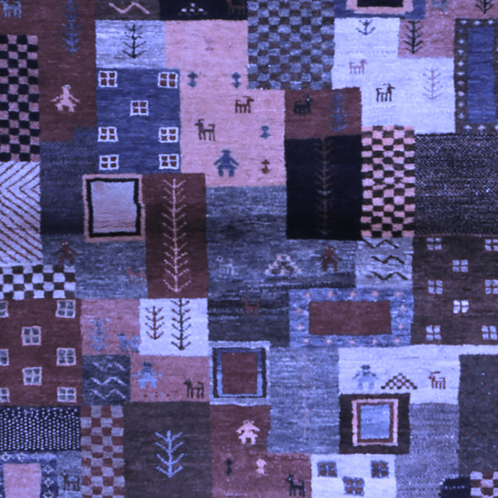 Machine Washable Abstract Blue Contemporary Rug, wshcon1584blu