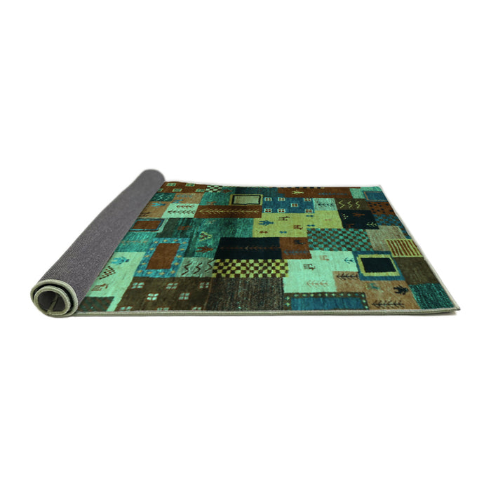 Sideview of Abstract Turquoise Contemporary Rug, con1584turq