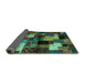 Sideview of Abstract Turquoise Contemporary Rug, con1584turq