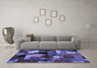 Machine Washable Abstract Blue Contemporary Rug in a Living Room, wshcon1584blu