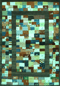 Abstract Turquoise Contemporary Rug, con1585turq