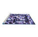 Sideview of Machine Washable Abstract Blue Contemporary Rug, wshcon1585blu