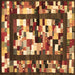 Square Abstract Brown Contemporary Rug, con1585brn