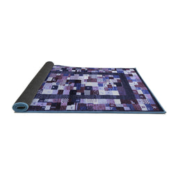 Sideview of Abstract Blue Contemporary Rug, con1585blu