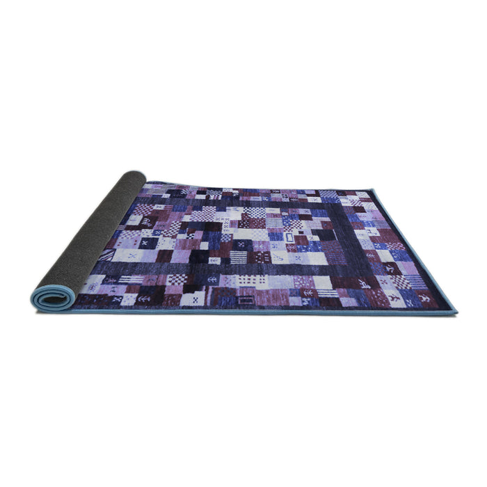 Sideview of Abstract Blue Contemporary Rug, con1585blu