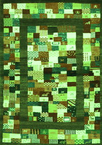 Abstract Green Contemporary Rug, con1585grn