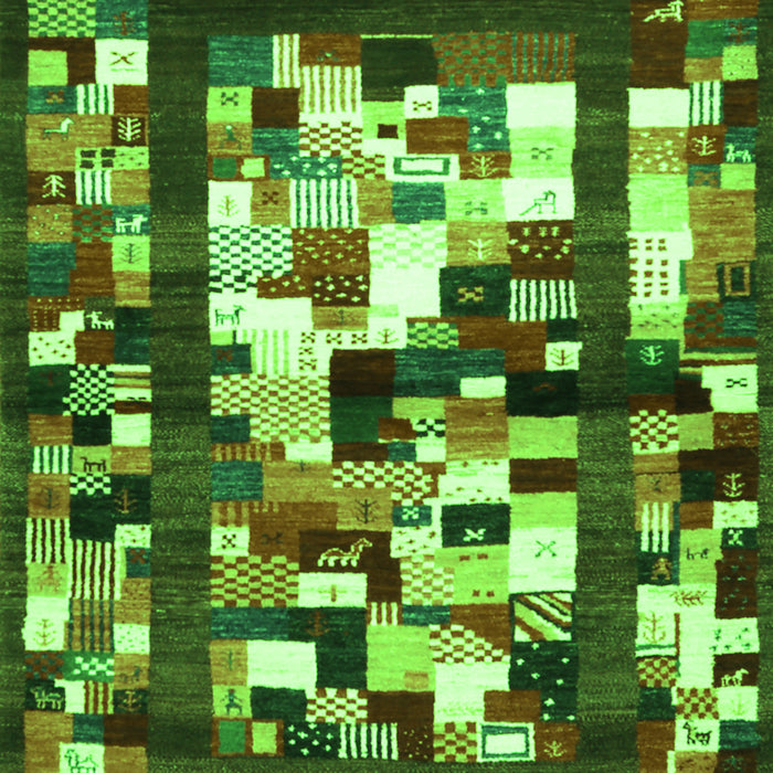 Abstract Green Contemporary Rug, con1585grn