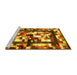 Sideview of Machine Washable Abstract Yellow Contemporary Rug, wshcon1585yw