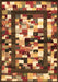 Machine Washable Abstract Brown Contemporary Rug, wshcon1585brn