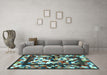 Machine Washable Abstract Light Blue Contemporary Rug in a Living Room, wshcon1585lblu