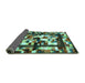 Sideview of Abstract Turquoise Contemporary Rug, con1585turq