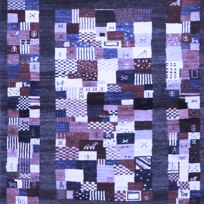 Abstract Blue Contemporary Rug, con1585blu