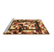 Sideview of Machine Washable Abstract Brown Contemporary Rug, wshcon1585brn