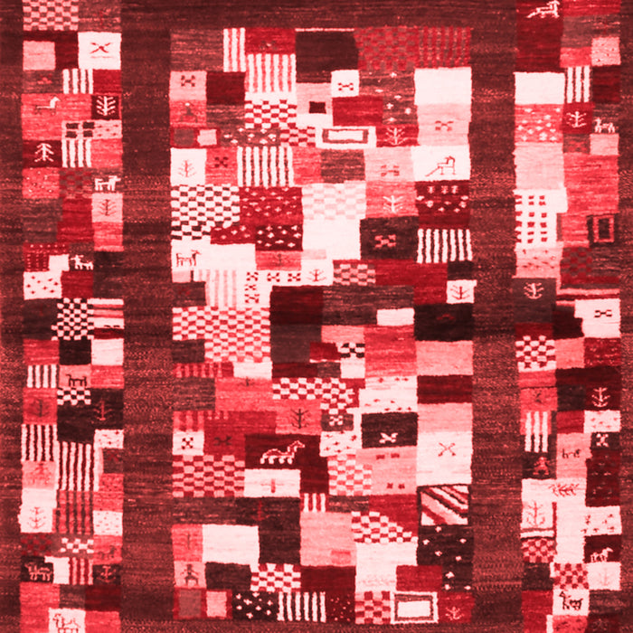Abstract Red Contemporary Area Rugs