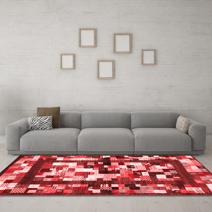 Contemporary Red Washable Rugs