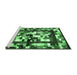 Sideview of Machine Washable Abstract Emerald Green Contemporary Area Rugs, wshcon1585emgrn