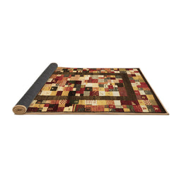 Sideview of Abstract Brown Contemporary Rug, con1585brn