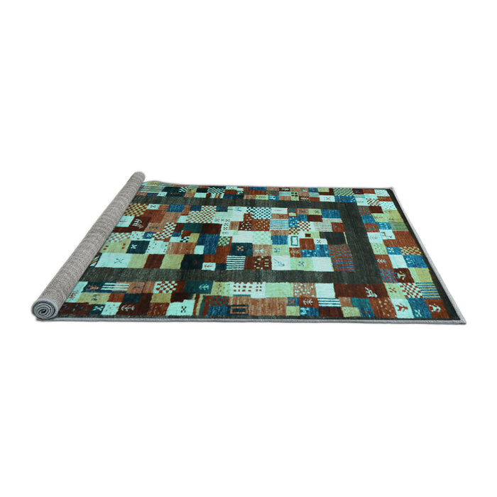 Sideview of Machine Washable Abstract Light Blue Contemporary Rug, wshcon1585lblu