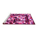 Sideview of Machine Washable Abstract Pink Contemporary Rug, wshcon1585pnk