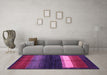 Machine Washable Abstract Purple Contemporary Area Rugs in a Living Room, wshcon1586pur